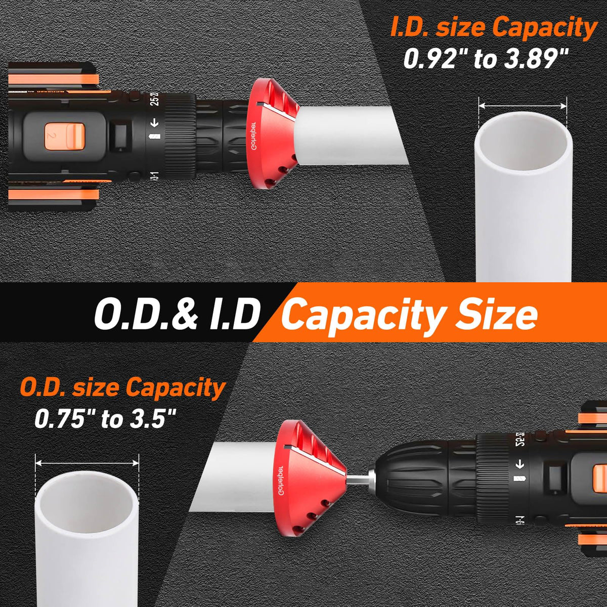 Generic 2 in 1 내부 외부 PVC 파이프 디버링 툴 리머 3번 사진