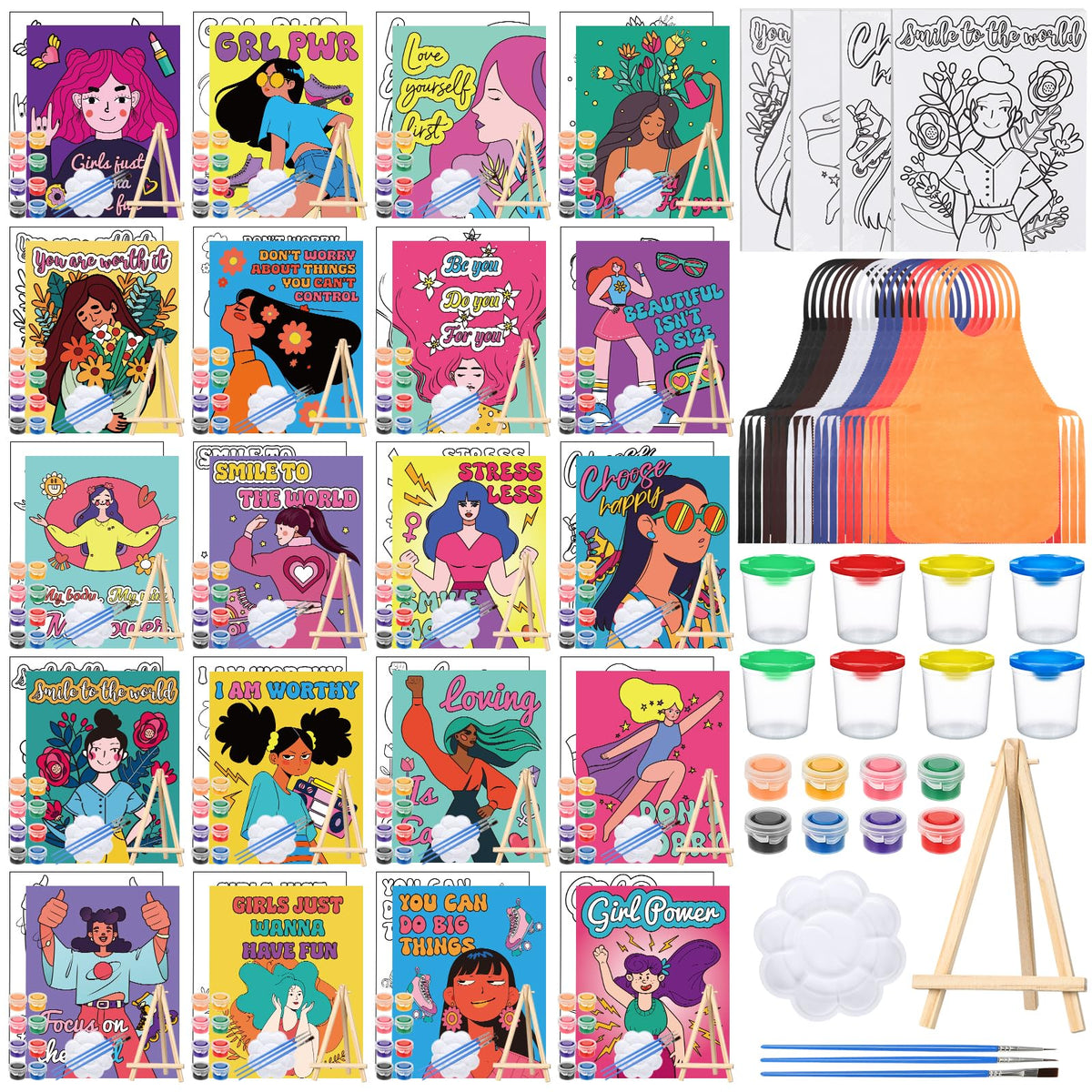 Sherr 프리드로잉 캔버스 페인팅 키트 140pcs 20세트 18번 사진