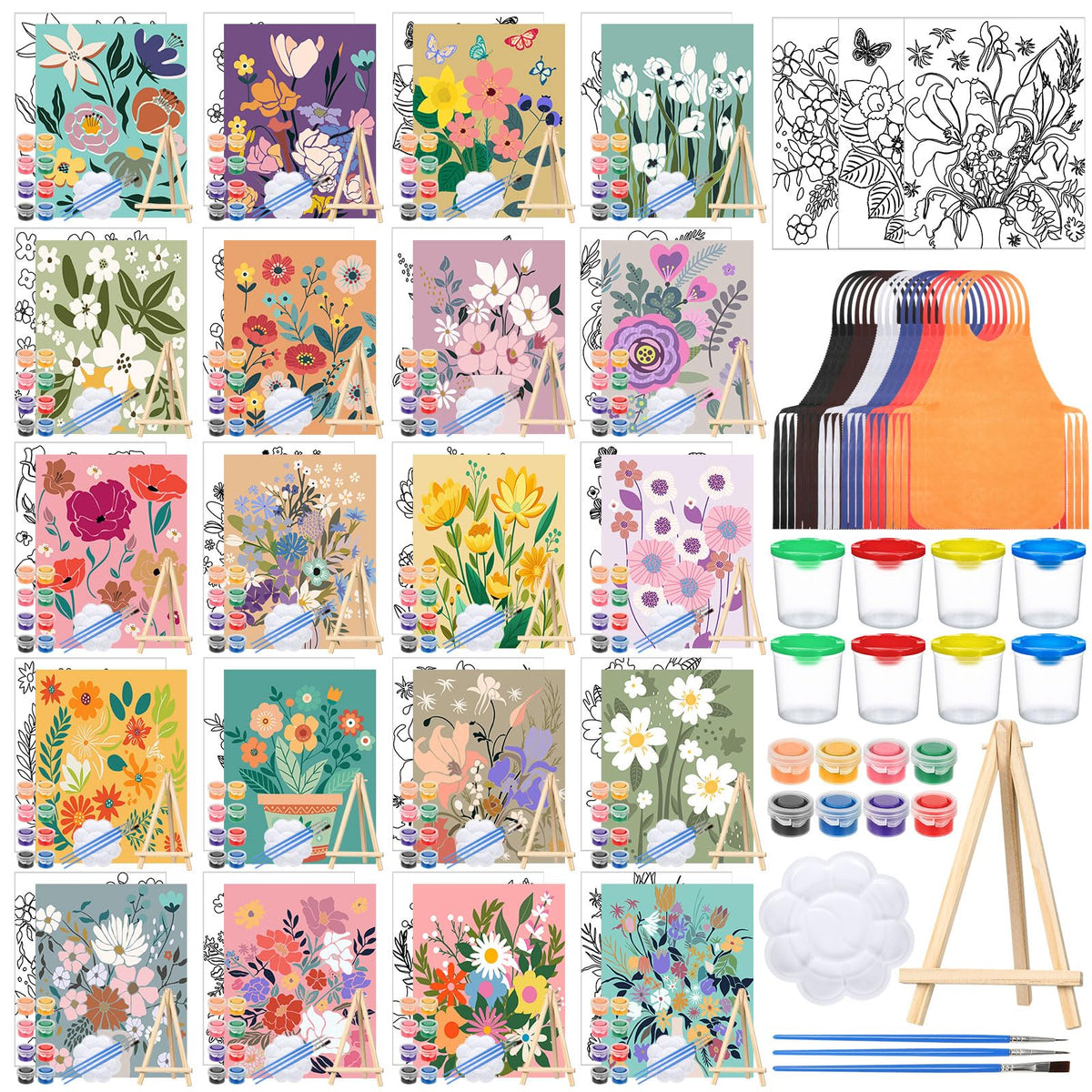 Sherr 프리드로잉 캔버스 페인팅 키트 140pcs 20세트 19번 사진