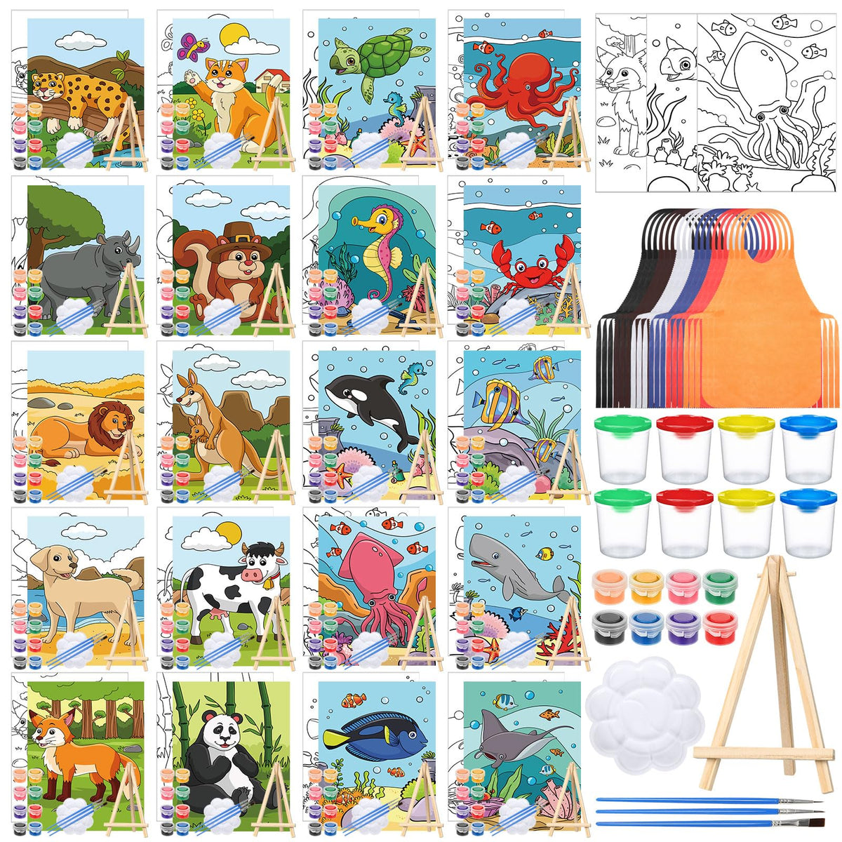 Sherr 프리드로잉 캔버스 페인팅 키트 140pcs 20세트 8번 사진
