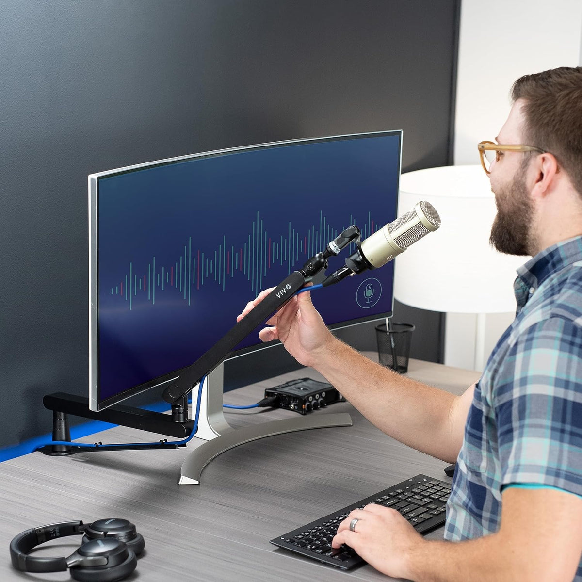 VIVO 마이크 붐 스탠드 STAND-MIC03L 데스크 클램프 5.6cm 두께 2kg 하중 6번 사진