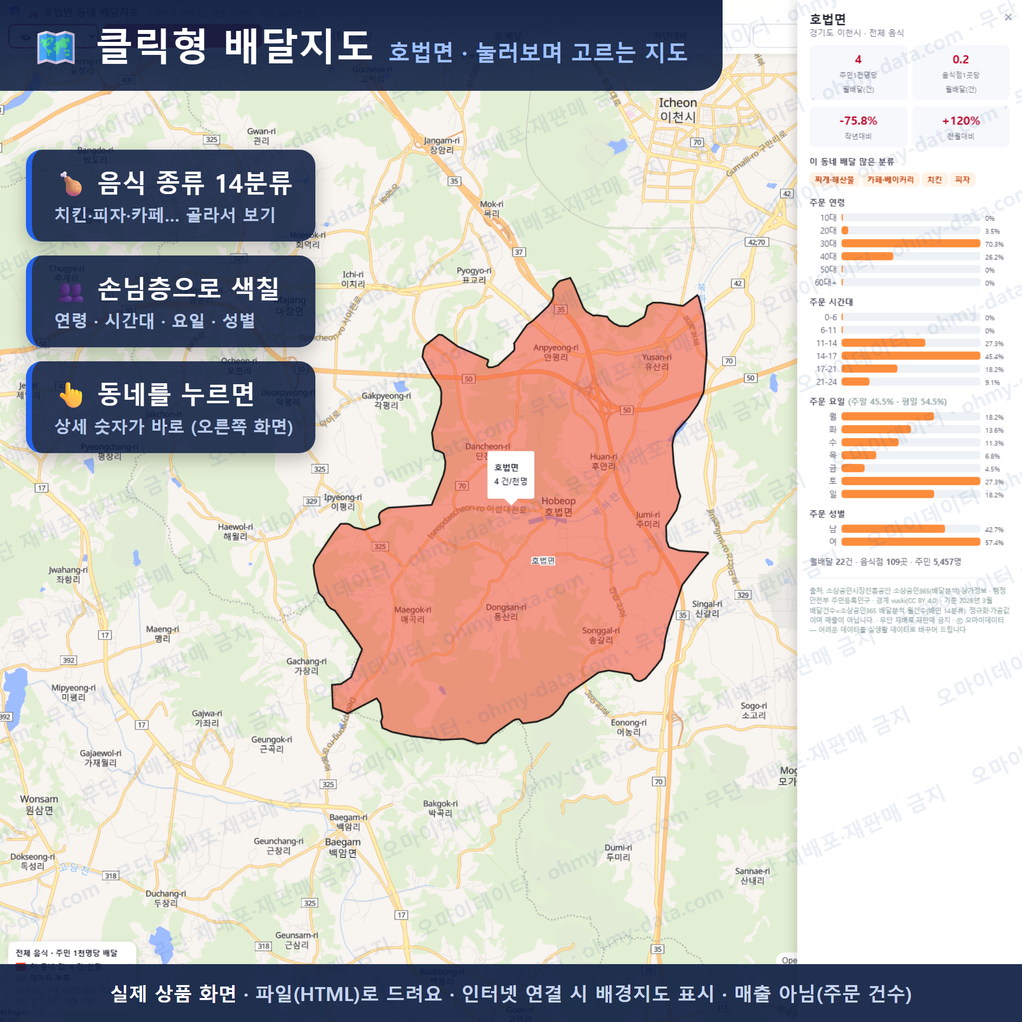 인터랙티브 지도 미리보기(실제 상품은 클릭형 HTML)