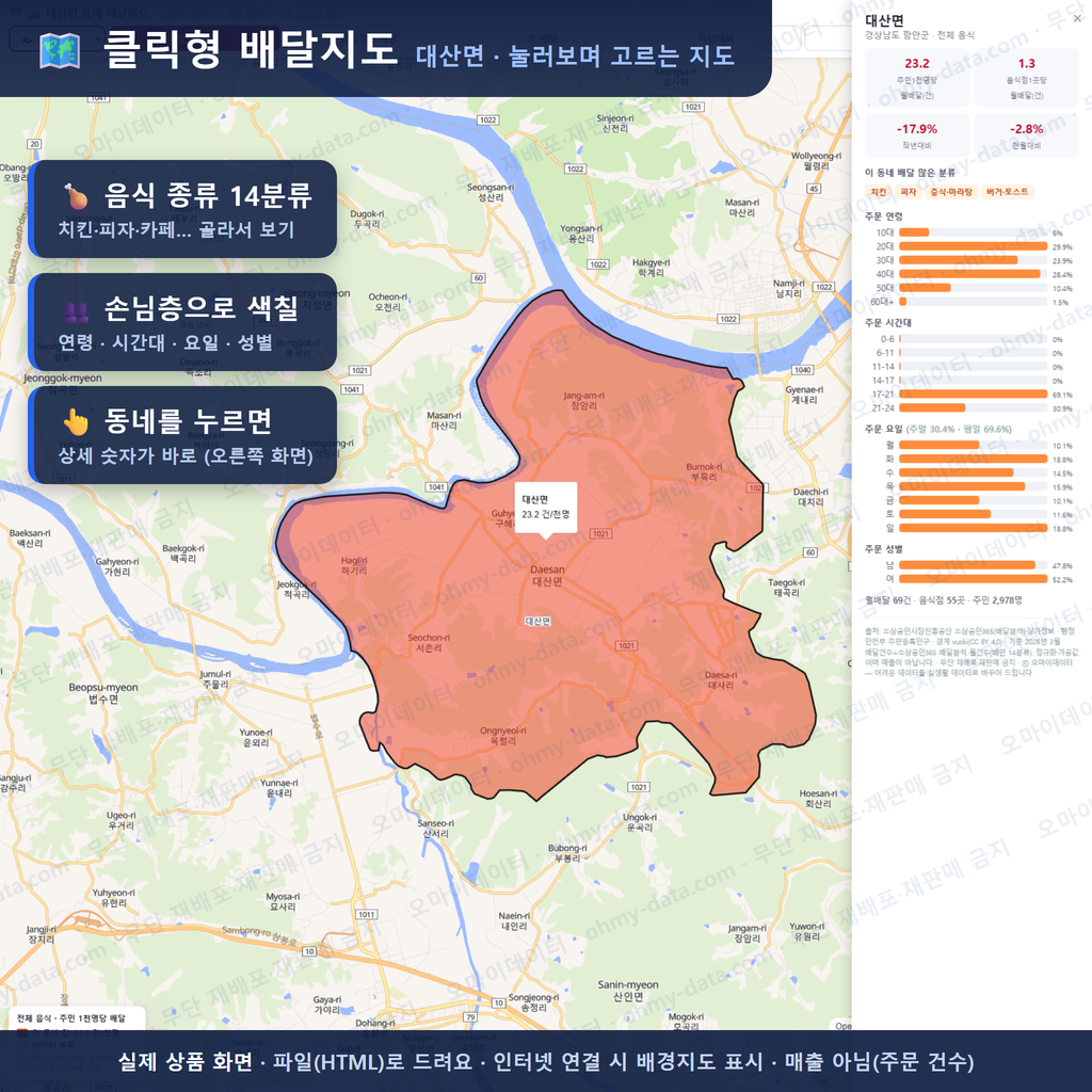 인터랙티브 지도 미리보기(실제 상품은 클릭형 HTML)