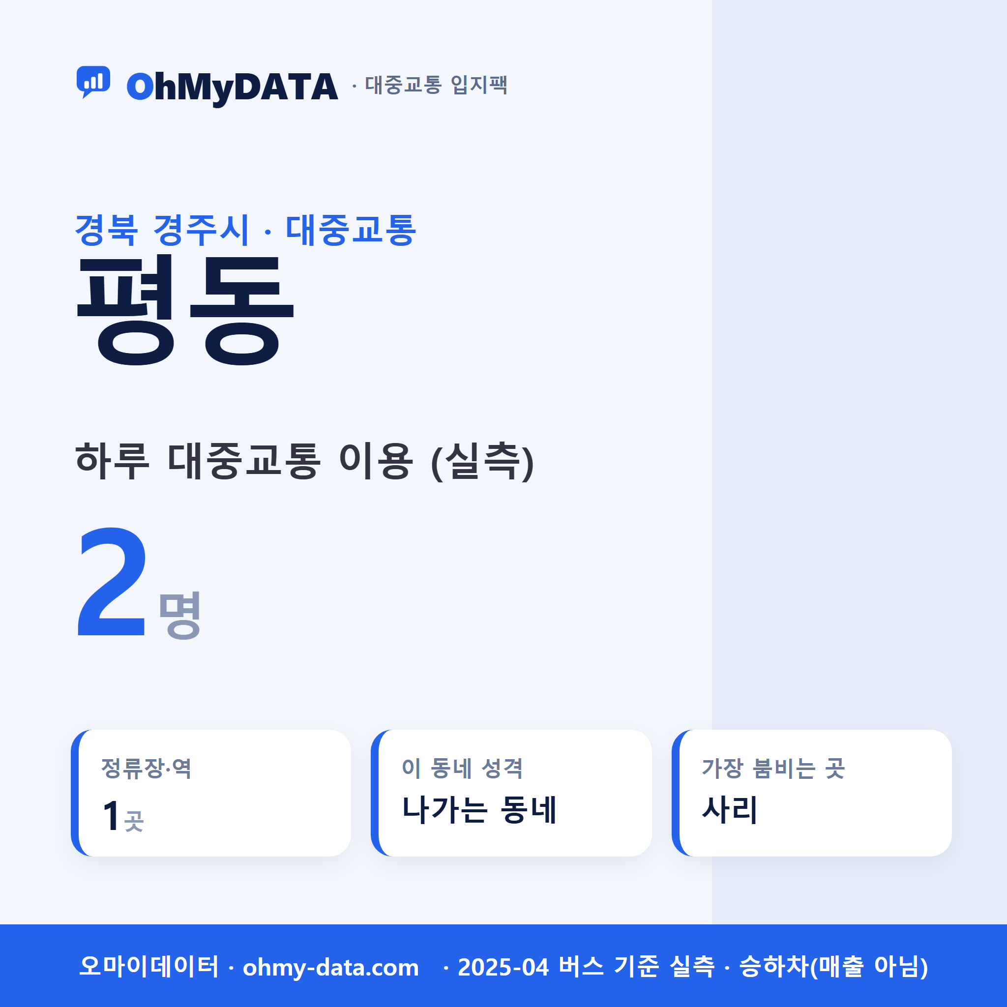 평동 대중교통 입지팩 표지