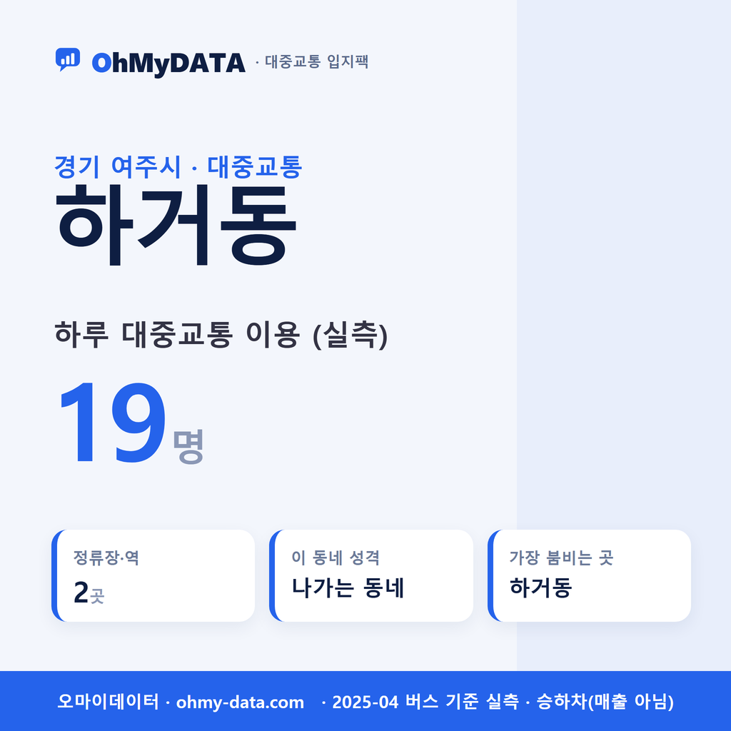 하거동 대중교통 입지팩 표지