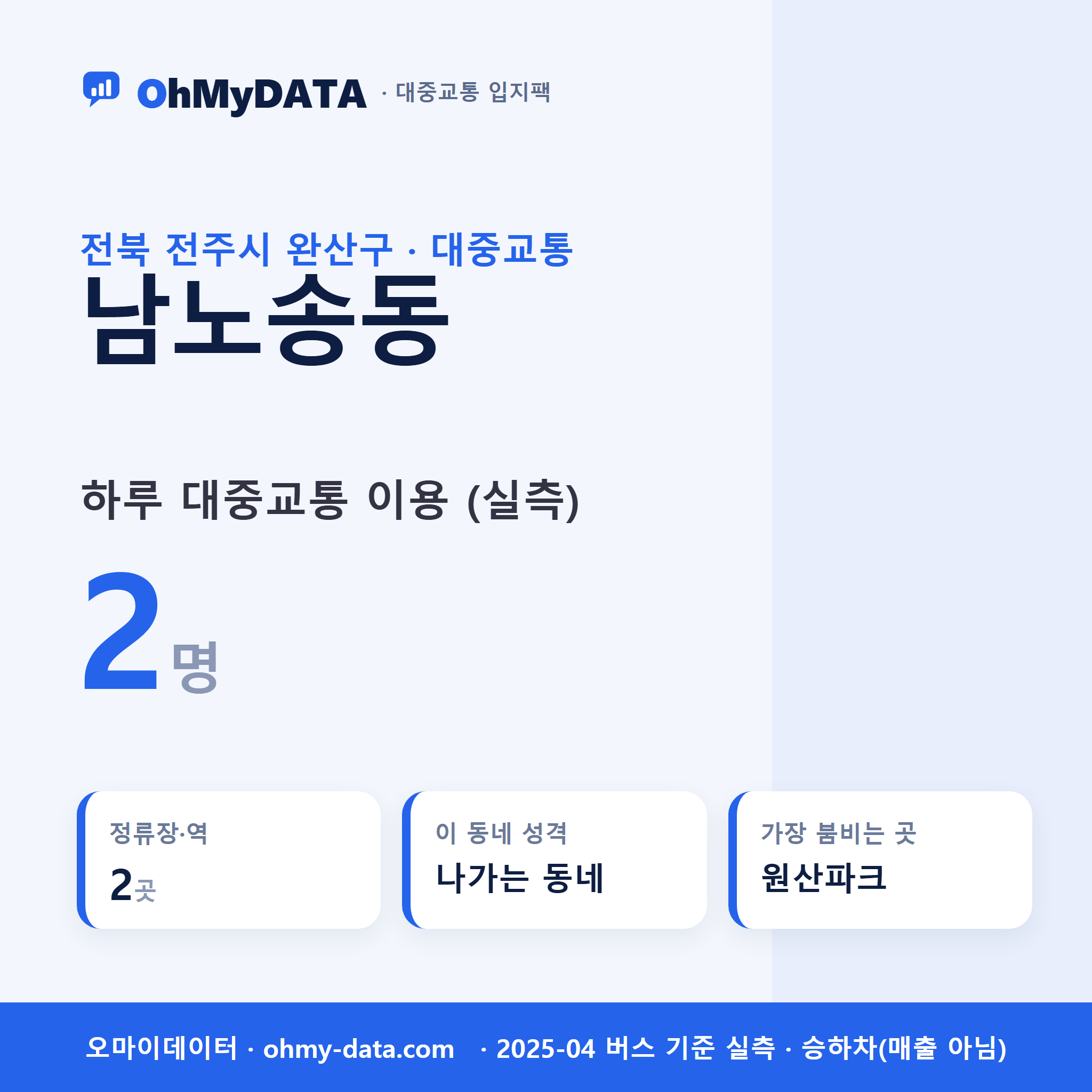 남노송동 대중교통 입지팩 표지