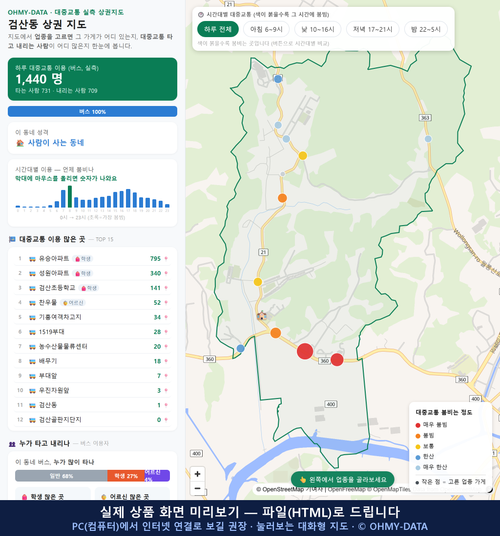 인터랙티브 지도 미리보기(실제 상품은 클릭형 HTML)