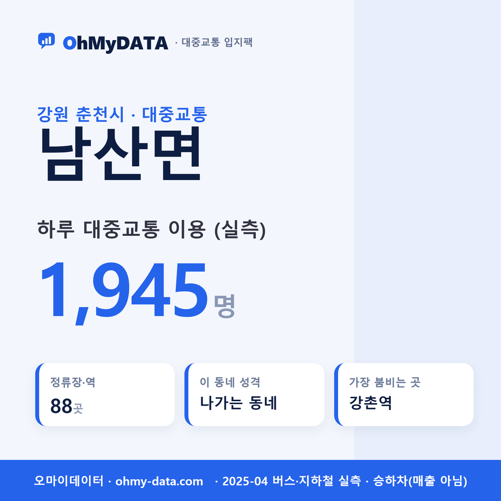 남산면 대중교통 입지팩 표지