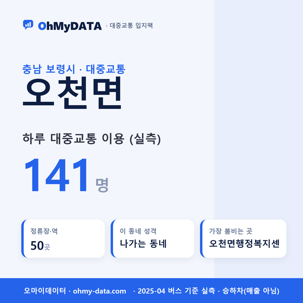 오천면 대중교통 입지팩 표지