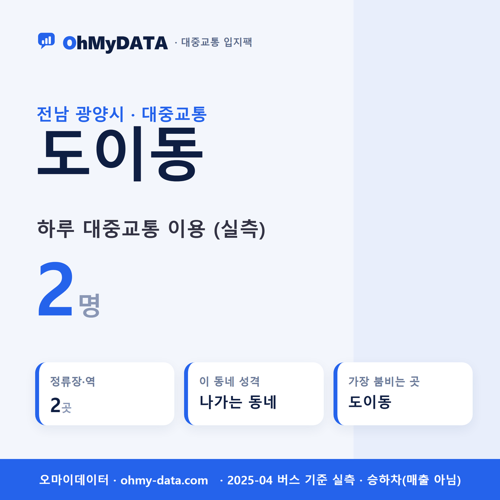 도이동 대중교통 입지팩 표지
