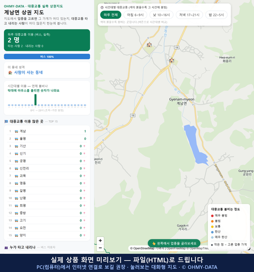 인터랙티브 지도 미리보기(실제 상품은 클릭형 HTML)
