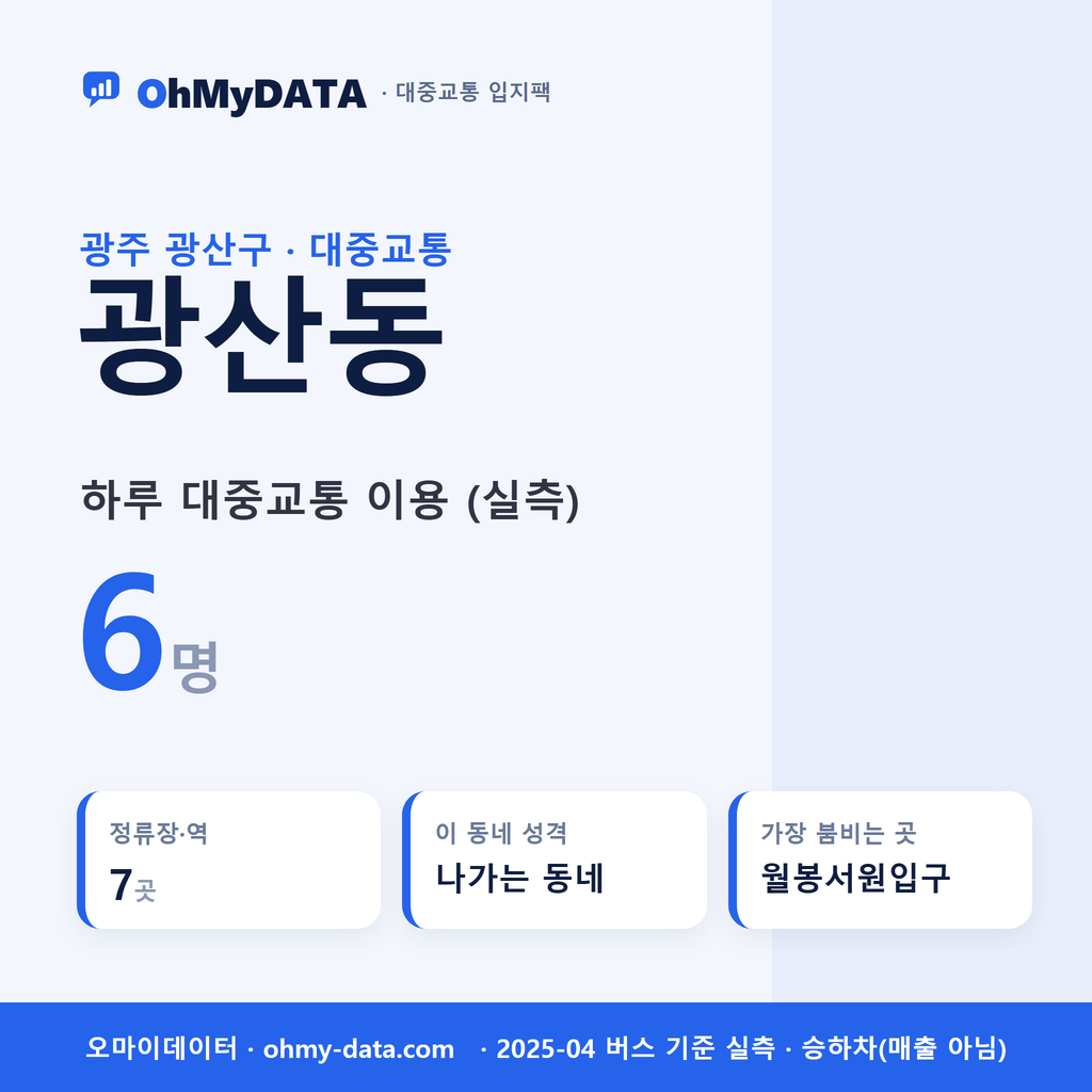 광산동 대중교통 입지팩 표지