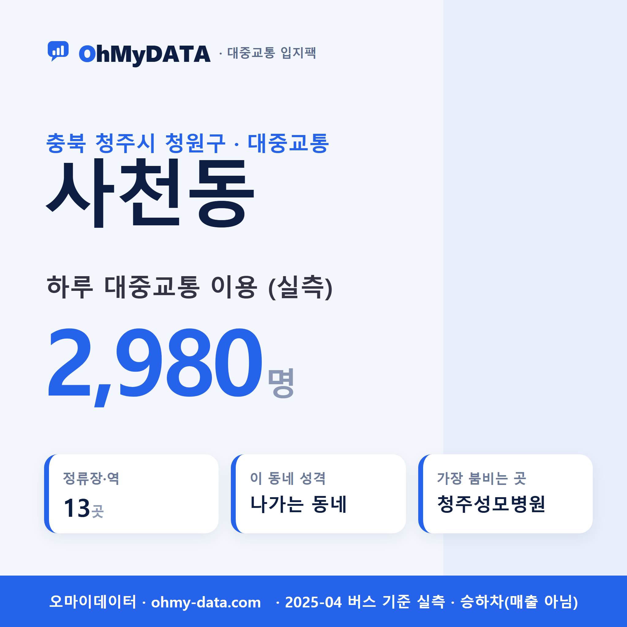 사천동 대중교통 입지팩 표지