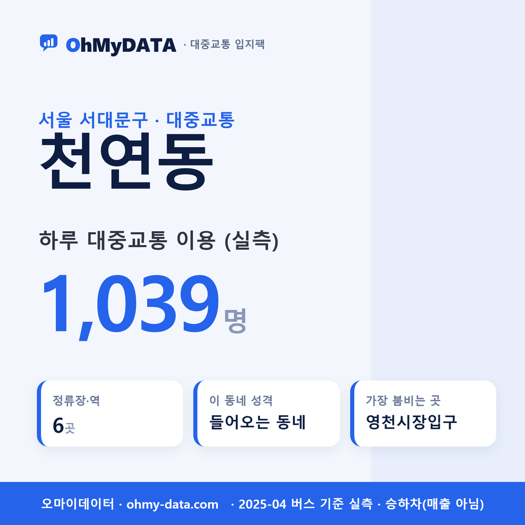 천연동 대중교통 입지팩 표지