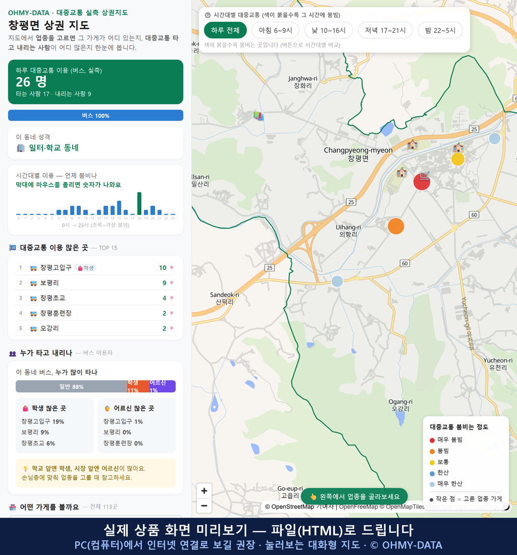 인터랙티브 지도 미리보기(실제 상품은 클릭형 HTML)