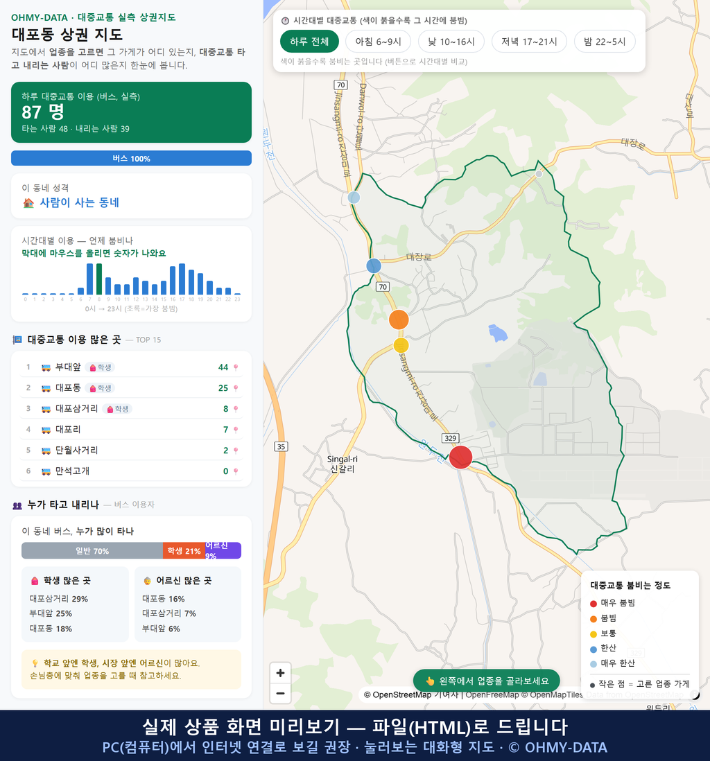인터랙티브 지도 미리보기(실제 상품은 클릭형 HTML)
